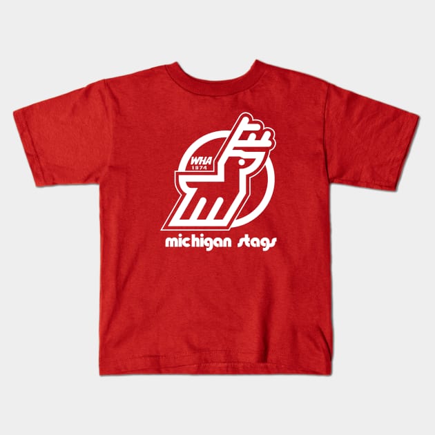 DEFUNCT - Michigan Stags Hockey Kids T-Shirt by LocalZonly